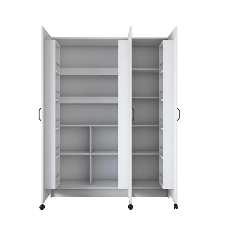 Flerbruks skap Wallxpert Nyra (135 x 180 x 42 cm) hvit - Hvit - Oppbevaring - Skap - Oppbevaringsskap