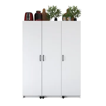 Flerbruks skap Wallxpert Nyra (135 x 180 x 42 cm) hvit - Hvit - Oppbevaring - Skap - Oppbevaringsskap