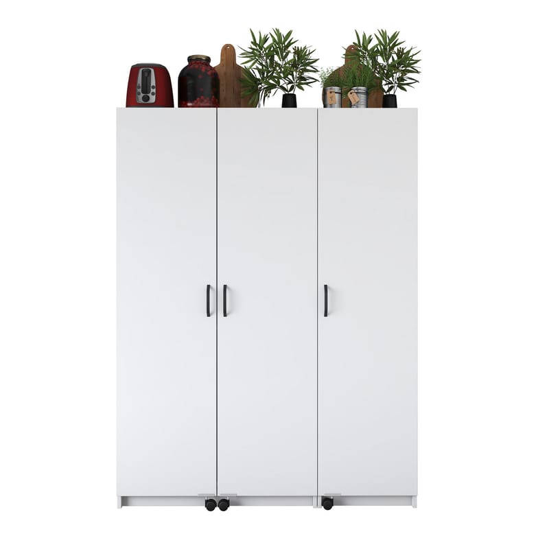 Flerbruks skap Wallxpert Nyra (135 x 180 x 42 cm) hvit - Hvit - Oppbevaring - Skap - Oppbevaringsskap