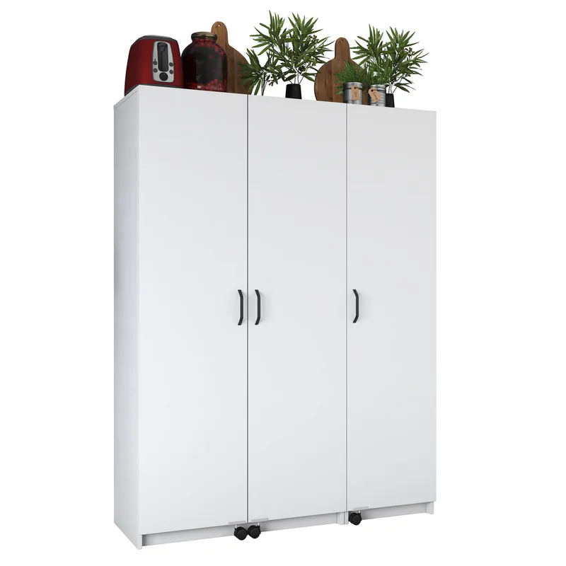 Flerbruks skap Wallxpert Nyra (135 x 180 x 42 cm) hvit, Hvit