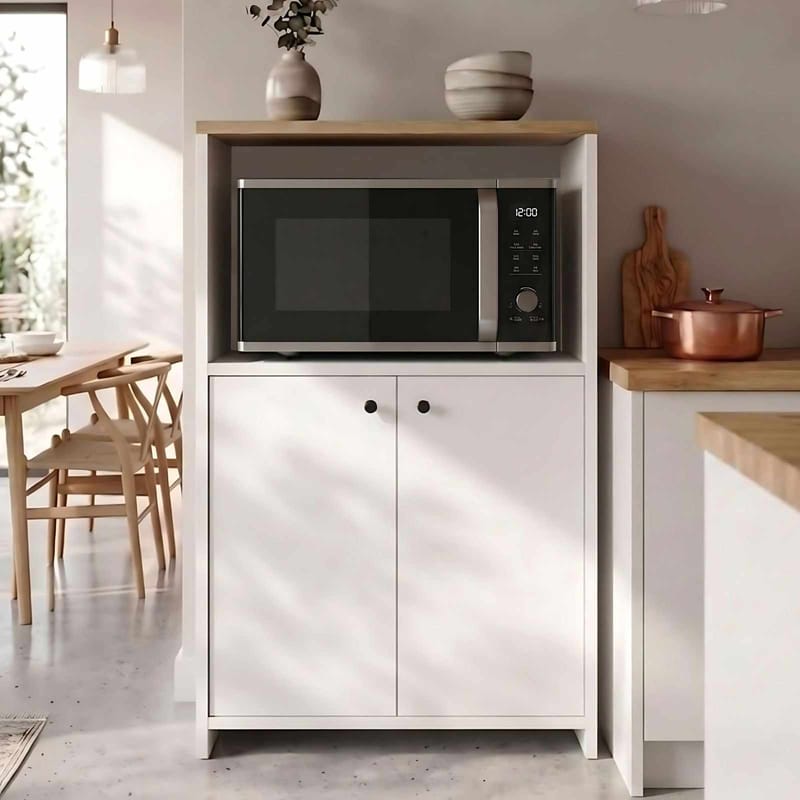 Flerbruksskap Skye Decor Bren (68,6 x 86,8 x 35 cm) Natural White - Naturlig og hvit - Oppbevaring - Skap - Oppbevaringsskap