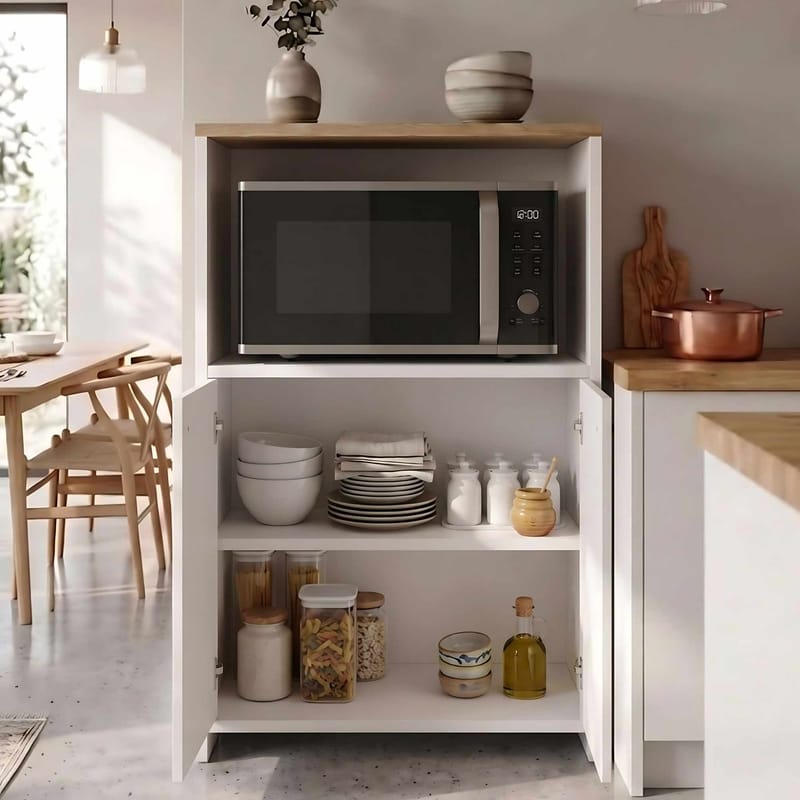 Flerbruksskap Skye Decor Bren (68,6 x 86,8 x 35 cm) Natural White - Naturlig og hvit - Oppbevaring - Skap - Oppbevaringsskap