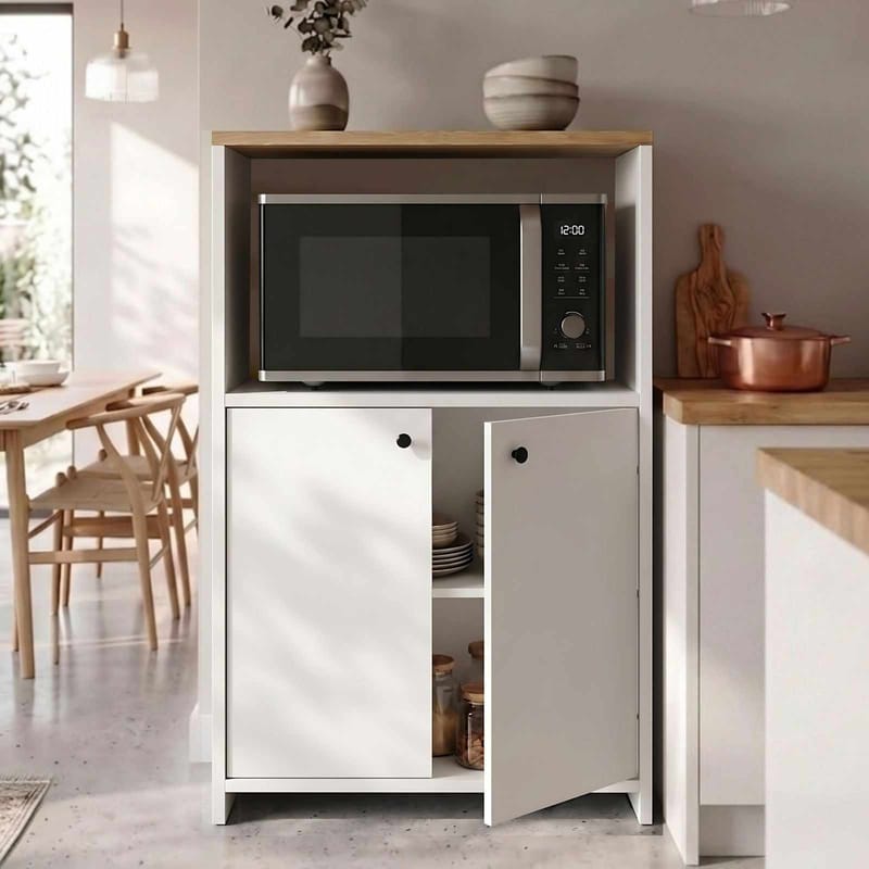 Flerbruksskap Skye Decor Bren (68,6 x 86,8 x 35 cm) Natural White - Naturlig og hvit - Oppbevaring - Skap - Oppbevaringsskap
