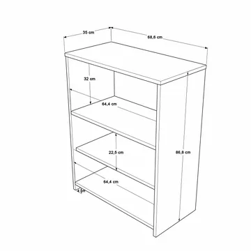 Flerbruksskap Skye Decor Bren (68,6 x 86,8 x 35 cm) Natural White - Naturlig og hvit - Oppbevaring - Skap - Oppbevaringsskap