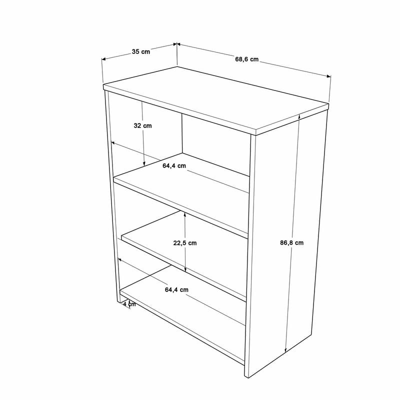 Flerbruksskap Skye Decor Bren (68,6 x 86,8 x 35 cm) Natural White - Naturlig og hvit - Oppbevaring - Skap - Oppbevaringsskap