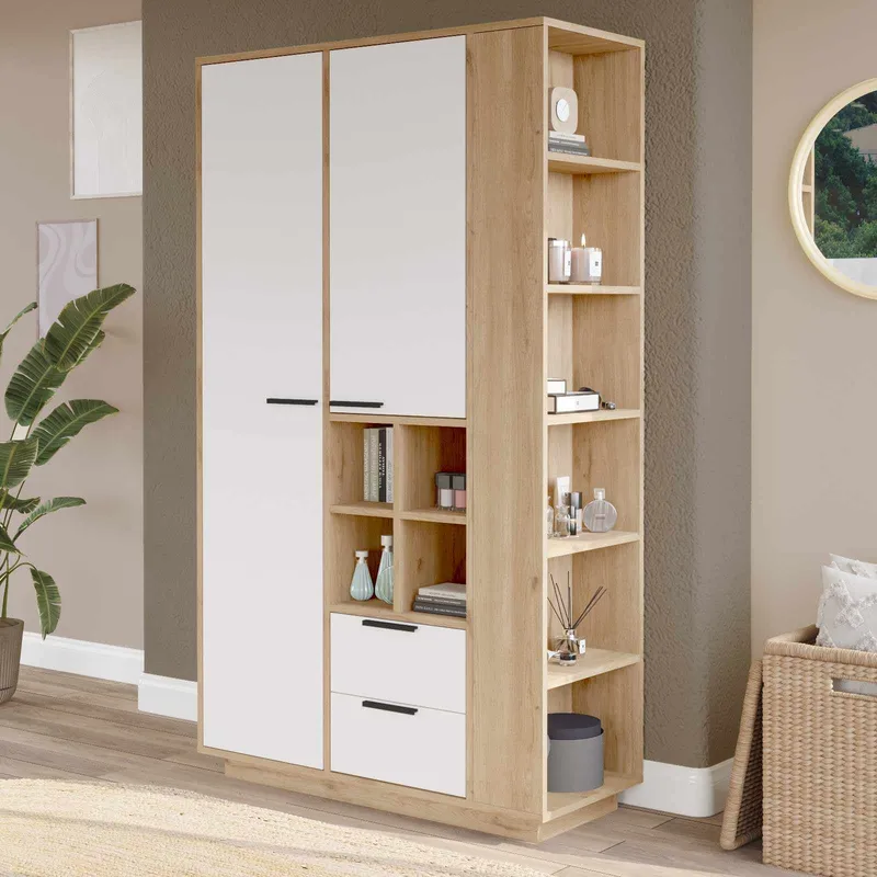Flerbruksskap Skye Decor Dara (110 x 190 x 45 cm) Natural White - Naturlig og hvit - Oppbevaring - Skap - Oppbevaringsskap