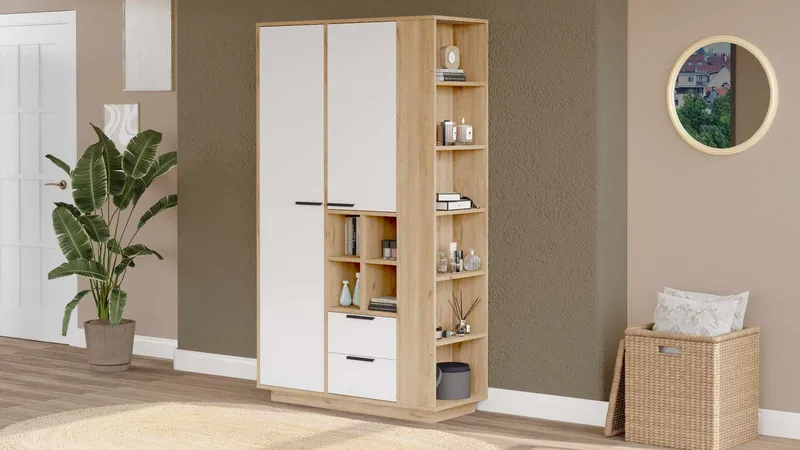 Flerbruksskap Skye Decor Dara (110 x 190 x 45 cm) Natural White - Naturlig og hvit - Oppbevaring - Skap - Oppbevaringsskap