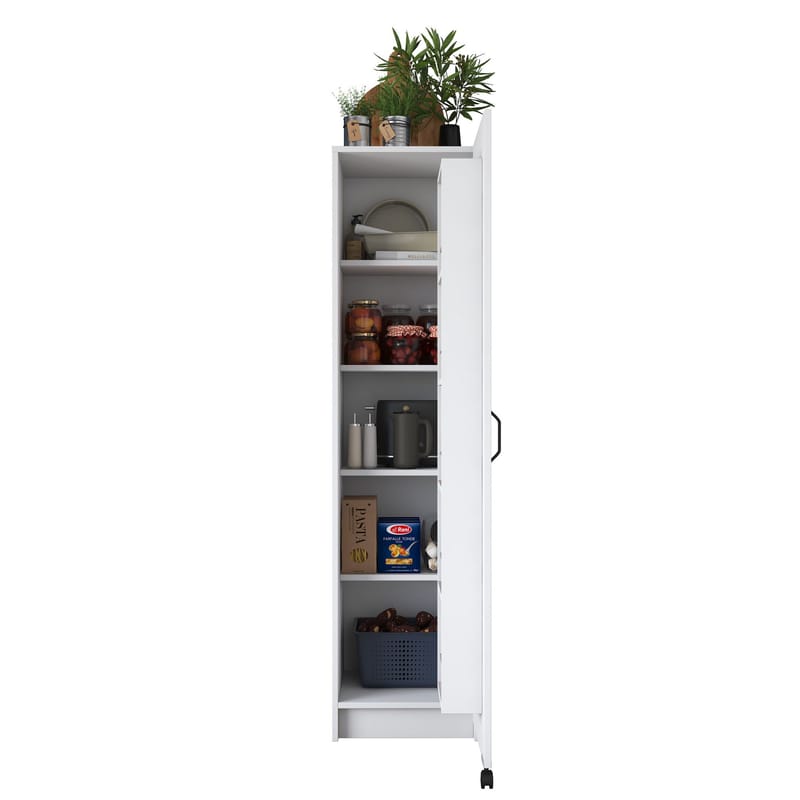Flerbruksskap Wallxpert Eska (45 x 180 x 42 cm) Hvit - Hvit - Oppbevaring - Skap - Oppbevaringsskap