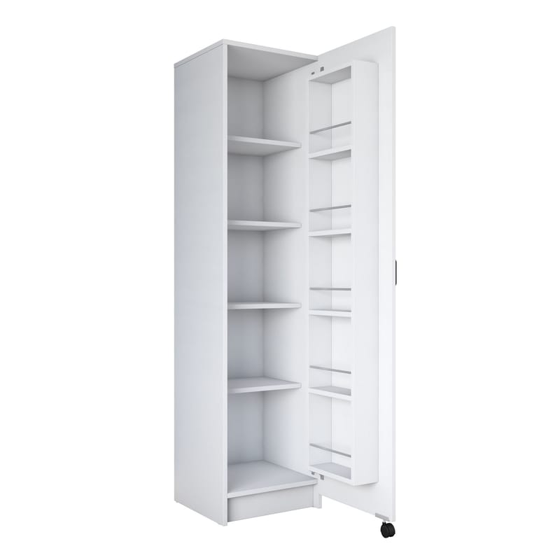 Flerbruksskap Wallxpert Eska (45 x 180 x 42 cm) Hvit - Hvit - Oppbevaring - Skap - Oppbevaringsskap