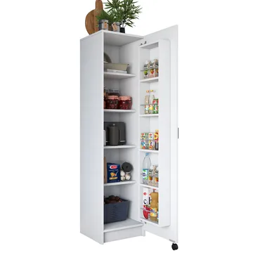 Flerbruksskap Wallxpert Eska (45 x 180 x 42 cm) Hvit - Hvit - Oppbevaring - Skap - Oppbevaringsskap