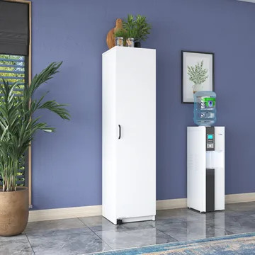 Flerbruksskap Wallxpert Eska (45 x 180 x 42 cm) Hvit - Hvit - Oppbevaring - Skap - Oppbevaringsskap