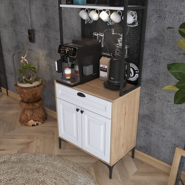 Flerbruksskap Wallxpert Fenn (70 x 184,6 x 40 cm) Valnøtt hvit - Valnøtt og hvit - Oppbevaring - Skap - Oppbevaringsskap