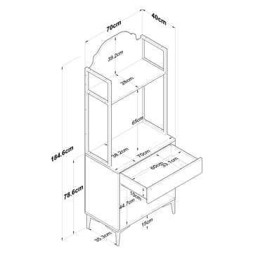Flerbruksskap Wallxpert Fenn (70 x 184,6 x 40 cm) Valnøtt hvit - Valnøtt og hvit - Oppbevaring - Skap - Oppbevaringsskap
