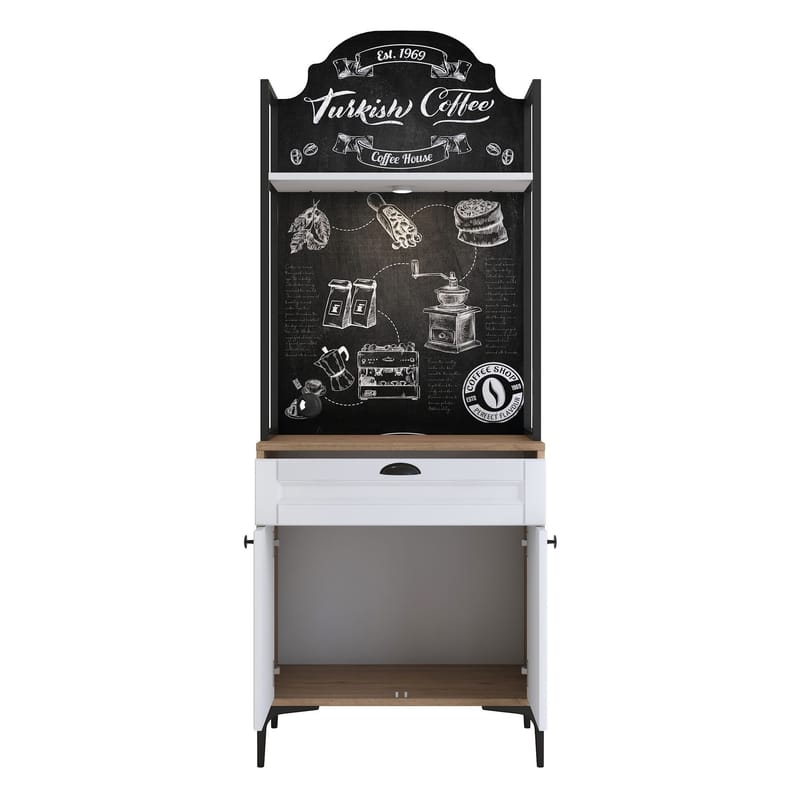 Flerbruksskap Wallxpert Fenn (70 x 184,6 x 40 cm) Valnøtt hvit - Valnøtt og hvit - Oppbevaring - Skap - Oppbevaringsskap