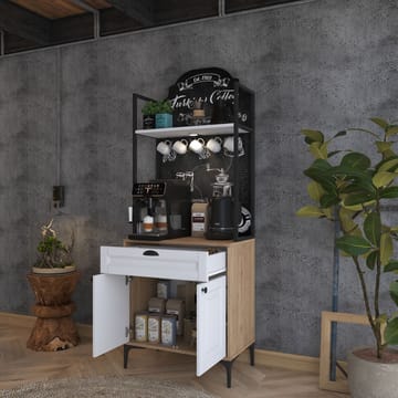 Flerbruksskap Wallxpert Fenn (70 x 184,6 x 40 cm) Valnøtt hvit - Valnøtt og hvit - Oppbevaring - Skap - Oppbevaringsskap