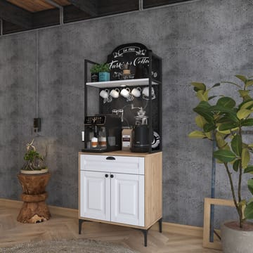 Flerbruksskap Wallxpert Fenn (70 x 184,6 x 40 cm) Valnøtt hvit - Valnøtt og hvit - Oppbevaring - Skap - Oppbevaringsskap