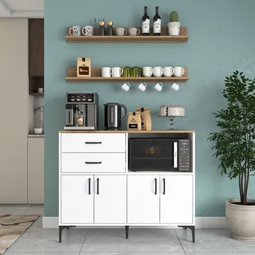 Flerbruksskap Wallxpert Juna (120 x 98,8 x 40 cm) Hvit valnøtt - Hvit og valnøtt - Oppbevaring - Skap - Oppbevaringsskap