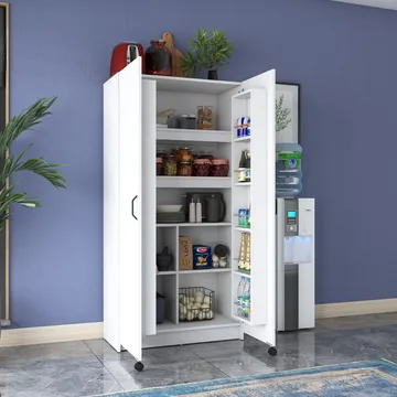 Flerbruksskap Wallxpert Kira hylle (90 x 180 x 42 cm) Hvit - Hvit - Oppbevaring - Skap - Oppbevaringsskap