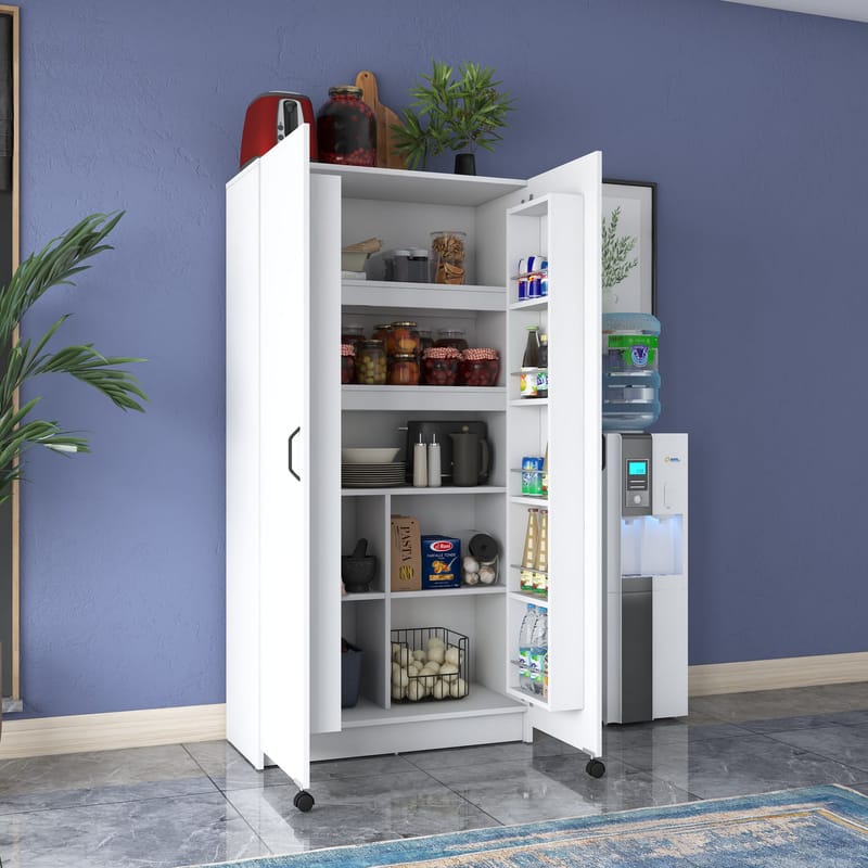 Flerbruksskap Wallxpert Kira hylle (90 x 180 x 42 cm) Hvit - Hvit - Oppbevaring - Skap - Oppbevaringsskap