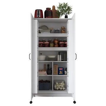 Flerbruksskap Wallxpert Kira hylle (90 x 180 x 42 cm) Hvit - Hvit - Oppbevaring - Skap - Oppbevaringsskap