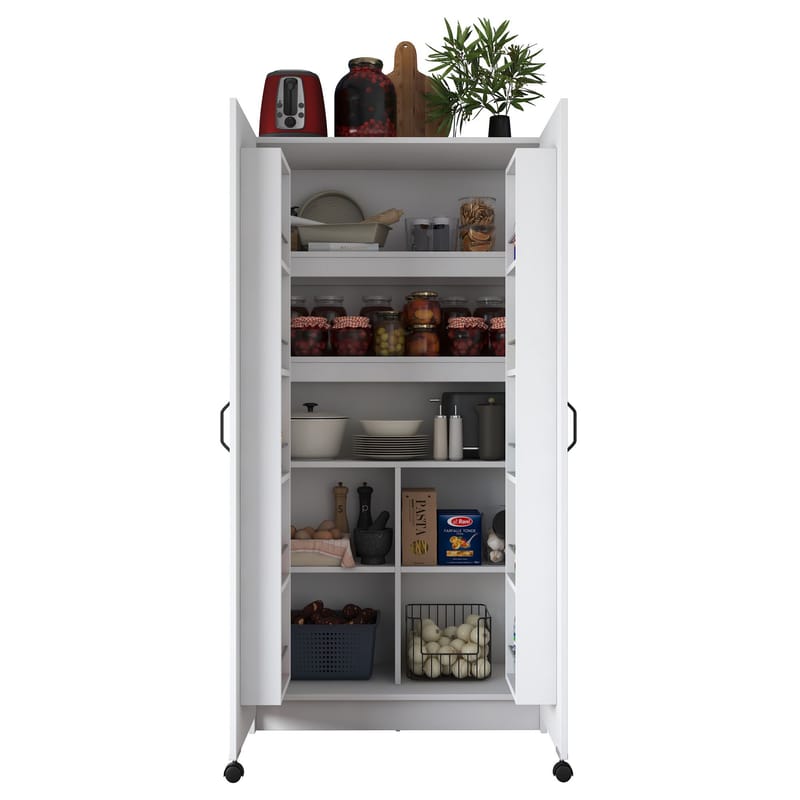 Flerbruksskap Wallxpert Kira hylle (90 x 180 x 42 cm) Hvit - Hvit - Oppbevaring - Skap - Oppbevaringsskap