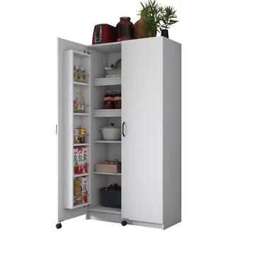 Flerbruksskap Wallxpert Kira hylle (90 x 180 x 42 cm) Hvit - Hvit - Oppbevaring - Skap - Oppbevaringsskap