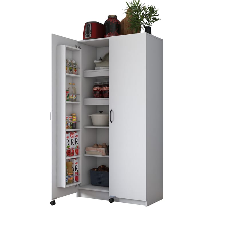 Flerbruksskap Wallxpert Kira hylle (90 x 180 x 42 cm) Hvit - Hvit - Oppbevaring - Skap - Oppbevaringsskap