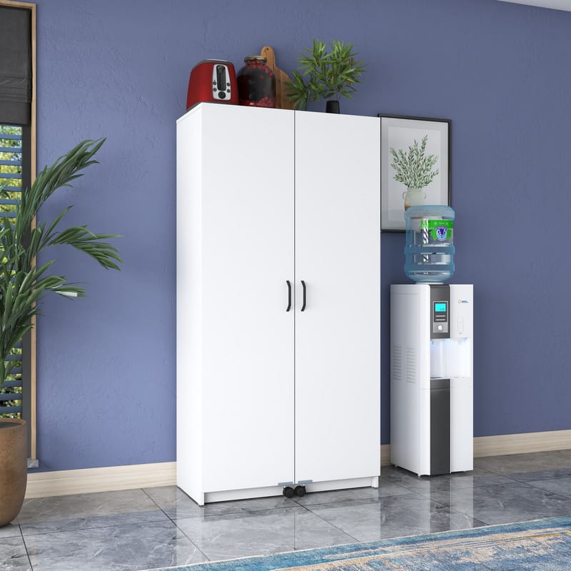 Flerbruksskap Wallxpert Kira hylle (90 x 180 x 42 cm) Hvit - Hvit - Oppbevaring - Skap - Oppbevaringsskap