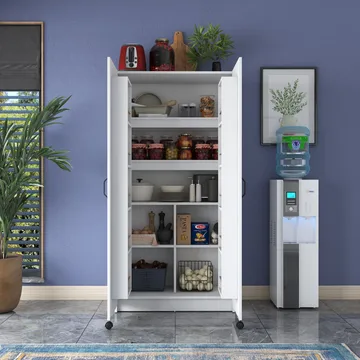 Flerbruksskap Wallxpert Kira hylle (90 x 180 x 42 cm) Hvit - Hvit - Oppbevaring - Skap - Oppbevaringsskap