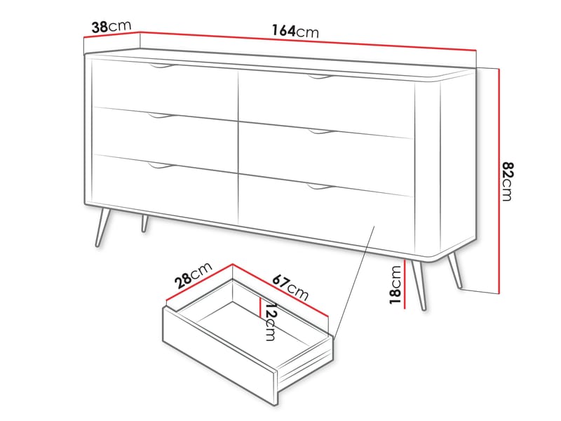 Forba skjenk 164 cm - hvit - Oppbevaring - Skap - Barskap