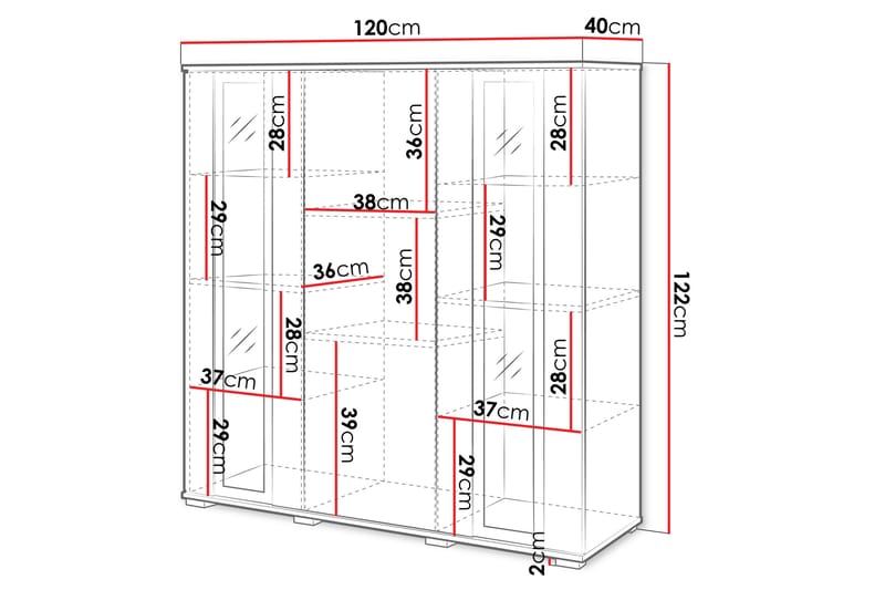 Gammelt Highboard - Brun/Hvit - Oppbevaring - Skap - Oppbevaringsskap