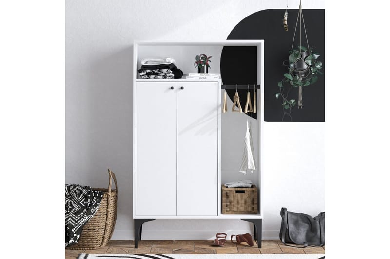 Gedalia Skoskap 90 cm - Hvit - Oppbevaring - Skap - Oppbevaringsskap