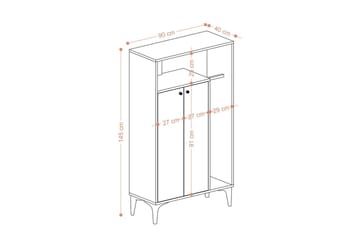 Gedalia Skoskap 90 cm - Hvit - Oppbevaring - Skap - Oppbevaringsskap
