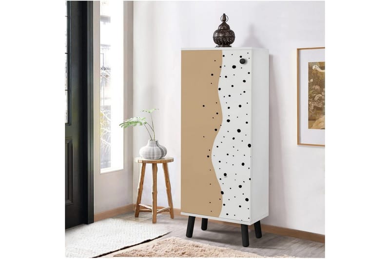 Gelsgan Skoskap 50 cm - Hvit/Sort - Oppbevaring - Skap - Oppbevaringsskap