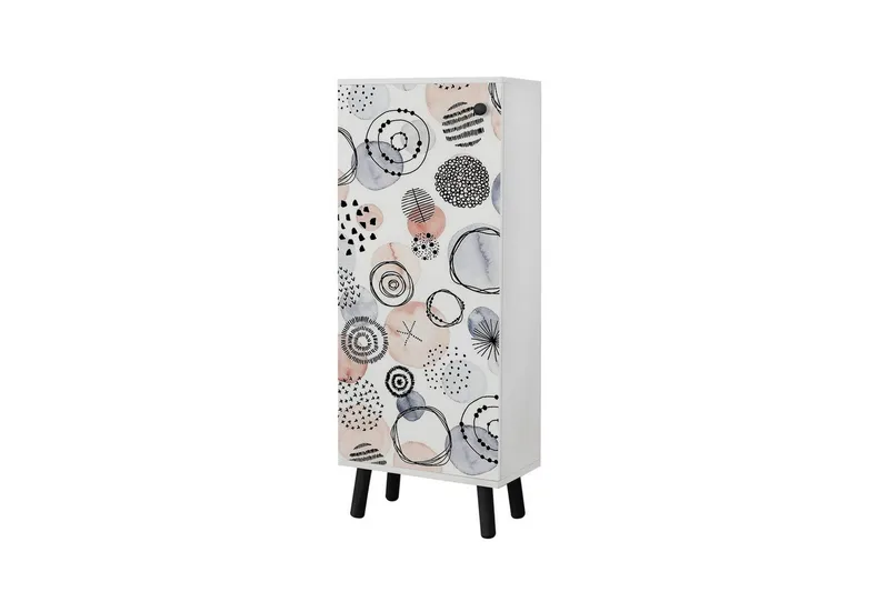 Gelsgan Skoskap 50 cm - Hvit/Sort - Oppbevaring - Skap - Oppbevaringsskap