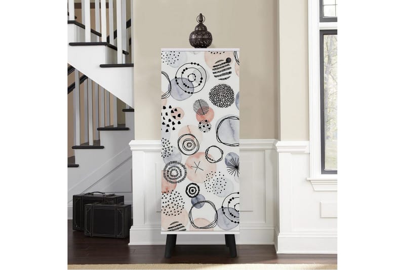 Gelsgan Skoskap 50 cm - Hvit/Sort - Oppbevaring - Skap - Oppbevaringsskap