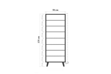 Gelsgan Skoskap 50 cm - Hvit/Sort - Oppbevaring - Skap - Oppbevaringsskap