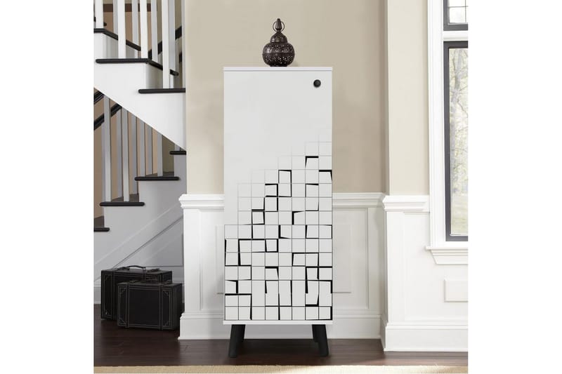 Gelsgan Skoskap 50 cm - Hvit/Sort - Oppbevaring - Skap - Oppbevaringsskap