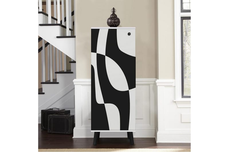 Gelsgan Skoskap 50 cm - Hvit/Sort - Oppbevaring - Skap - Oppbevaringsskap