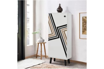 Gelsgan Skoskap 50 cm - Hvit/Sort - Oppbevaring - Skap - Oppbevaringsskap