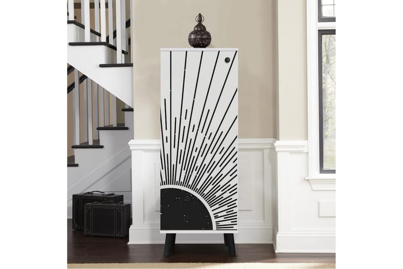 Gelsgan Skoskap 50 cm - Hvit/Sort - Oppbevaring - Skap - Oppbevaringsskap