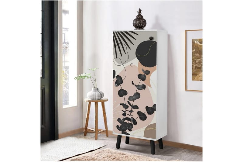 Gelsgan Skoskap 50 cm - Hvit/Sort - Oppbevaring - Skap - Oppbevaringsskap