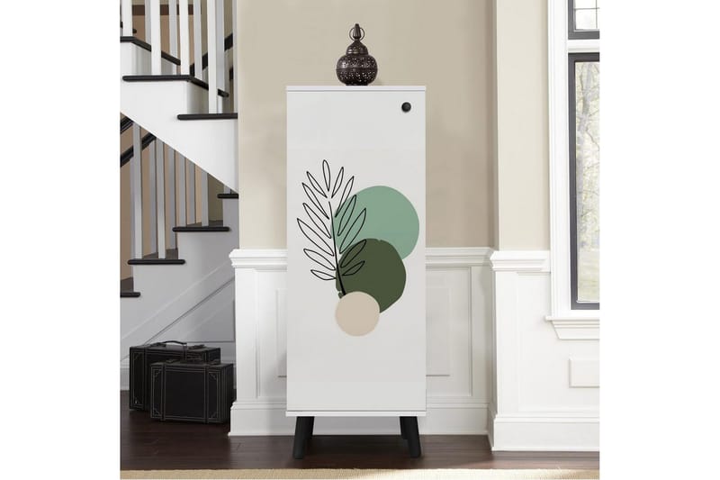 Gelsgan Skoskap 50 cm - Hvit/Sort - Oppbevaring - Skap - Oppbevaringsskap