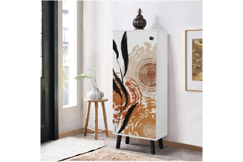 Gelsgan Skoskap 50 cm - Hvit/Sort - Oppbevaring - Skap - Oppbevaringsskap