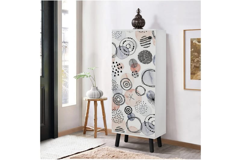 Gelsgan Skoskap 50 cm - Hvit/Sort - Oppbevaring - Skap - Oppbevaringsskap