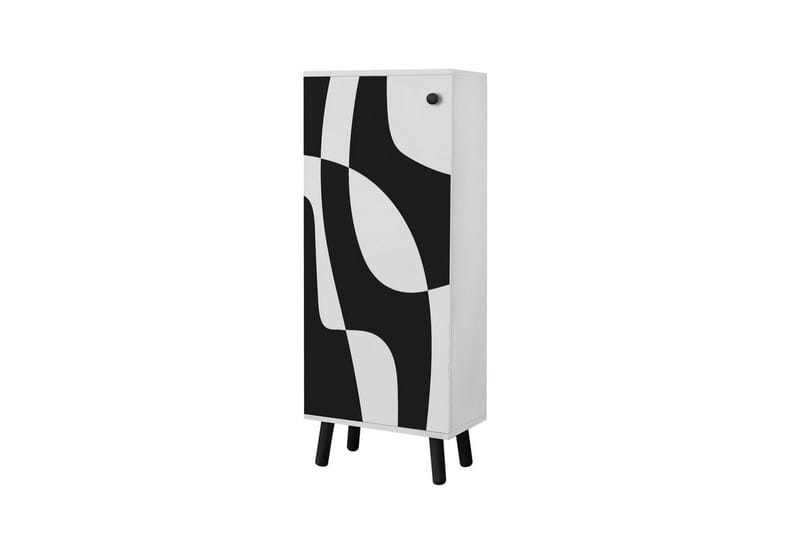 Gelsgan Skoskap 50 cm, Hvit/Sort