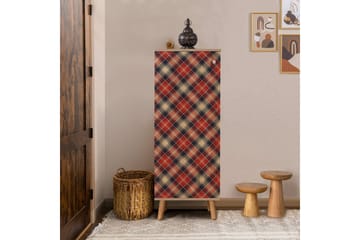 Gelsgan Skoskap 50 cm - Rød/Natur - Oppbevaring - Skap - Oppbevaringsskap