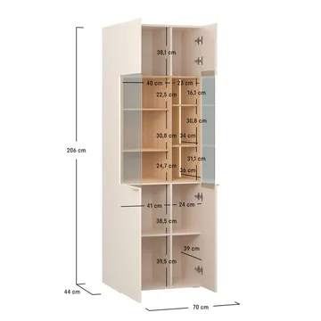 Glasskabinett 4 You Fresh Wide - Sandbeige - Oppbevaring - Skap - Vitrineskap
