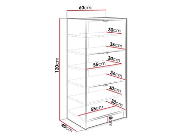 Gudelia Skoskap 60 cm - hvit - Oppbevaring - Skap - Oppbevaringsskap