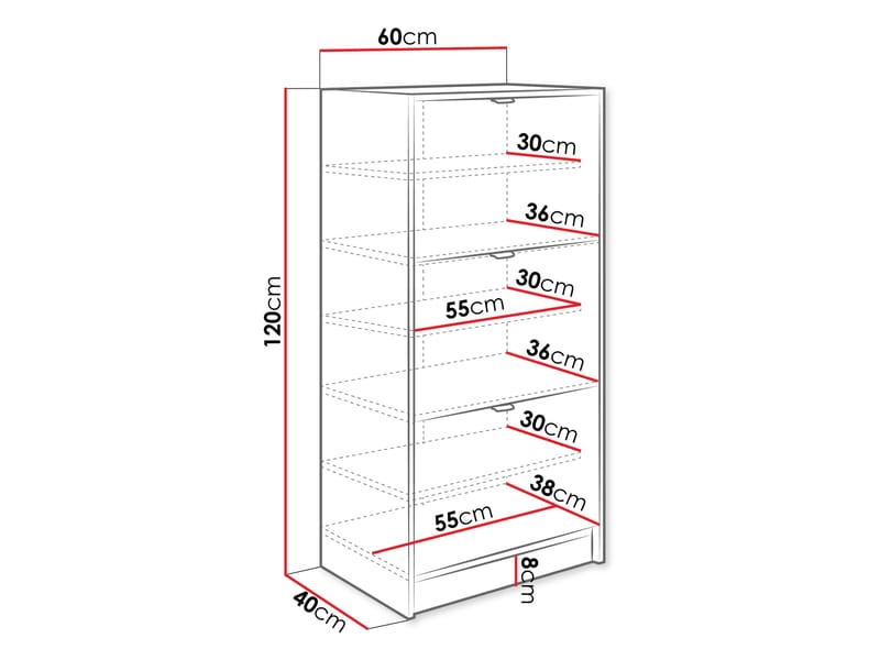 Gudelia Skoskap 60 cm - svart - Oppbevaring - Skap - Oppbevaringsskap